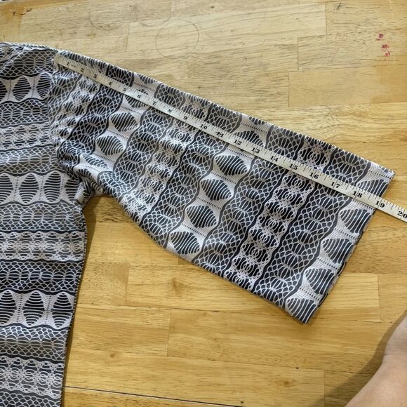 Portocruz Tunic Cover Up Swim Womens Size 2X Gray White Lace Up Semi Sheer - Picture 11 of 14